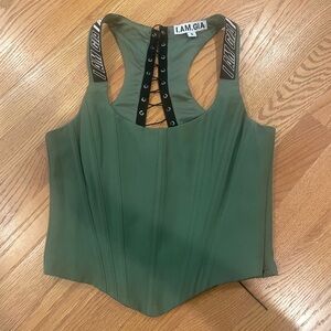 Green I am Gia top only worn a couple times, green, corset